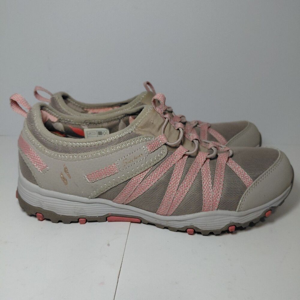 Skechers Slip On Shoes Womens Size 8.5 Trail Walk Seager Tan/Pink 158049 Taupe